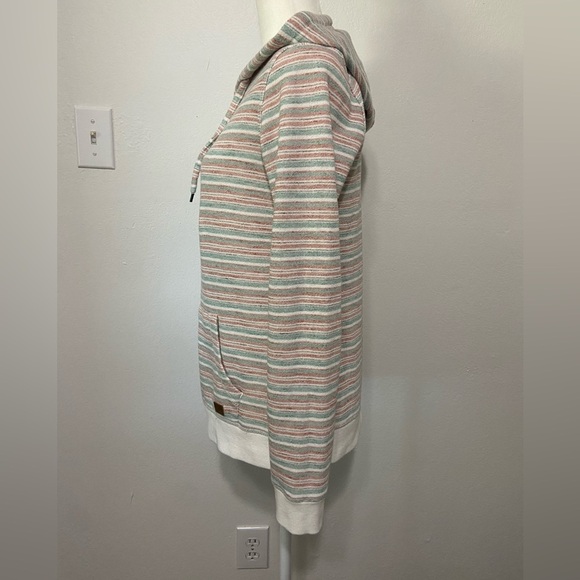 Roxy women's M terry cloth stripe full zip hoodie EUC - Picture 3 of 8